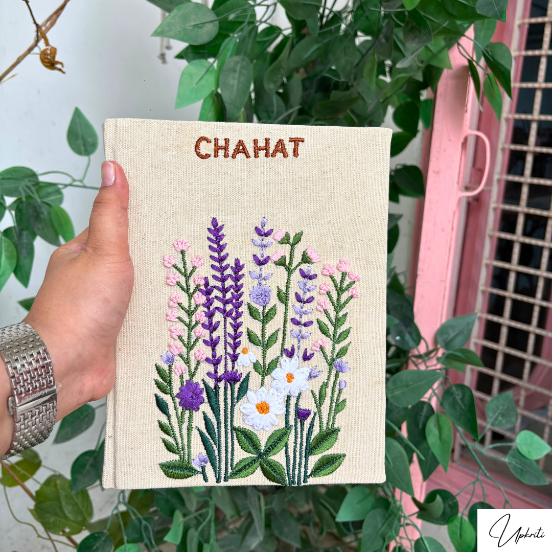 El diario bordado floral