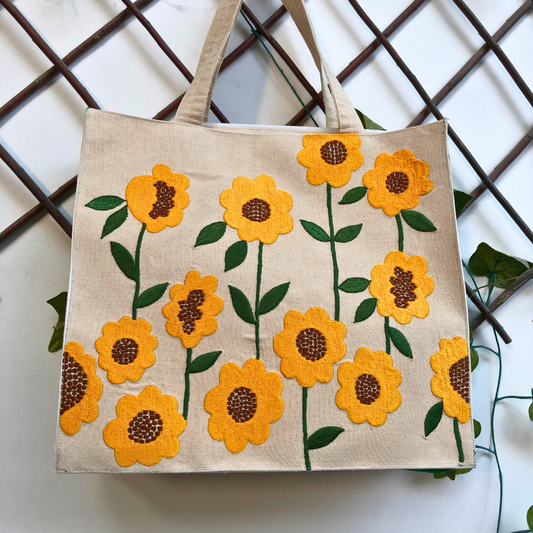 Sunflower box tote bag