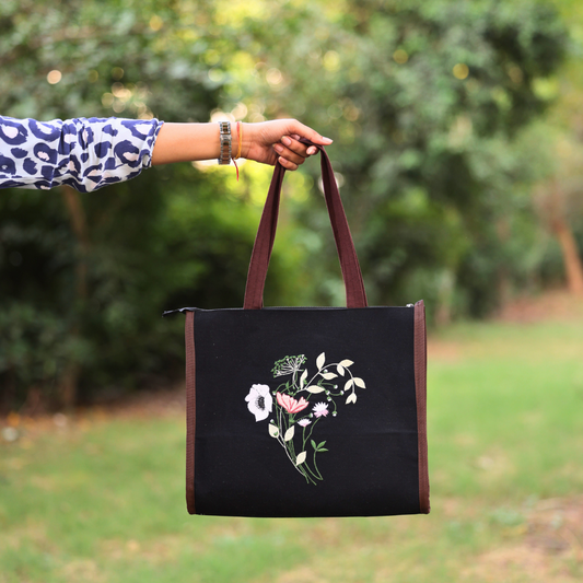 Midnight Bloom tote