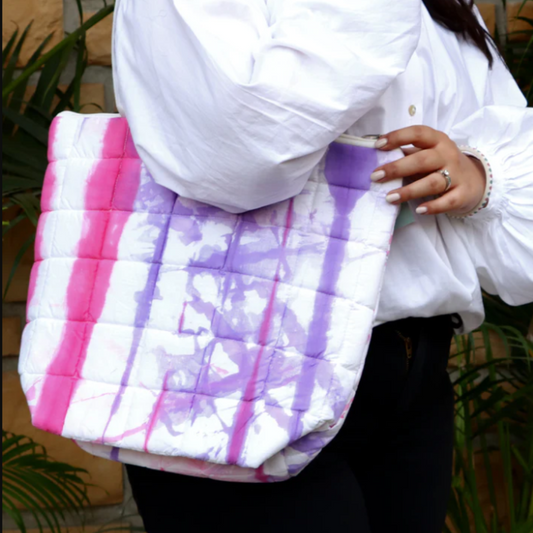 Tote acolchado de dos tonos