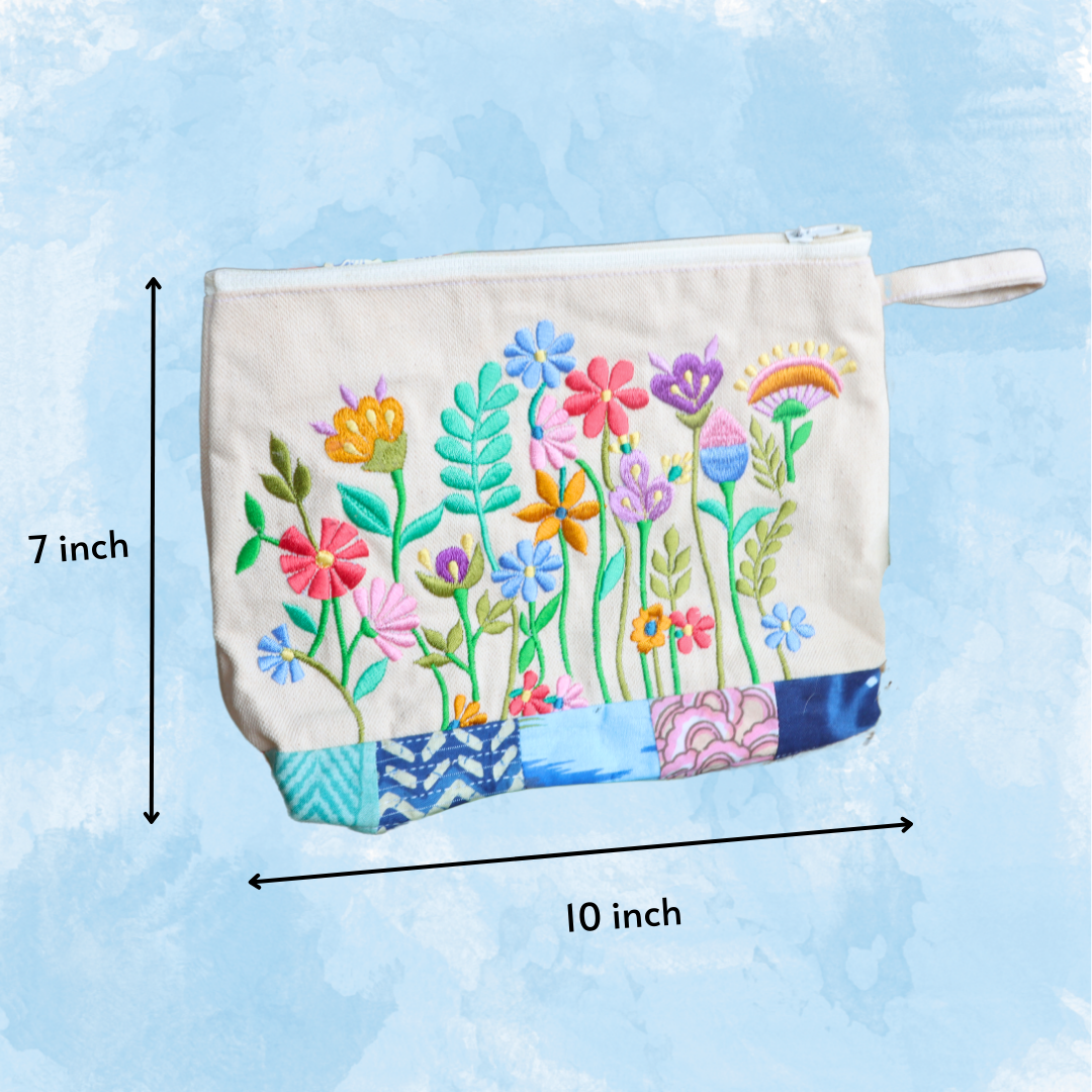 Personalized Floral Pouch