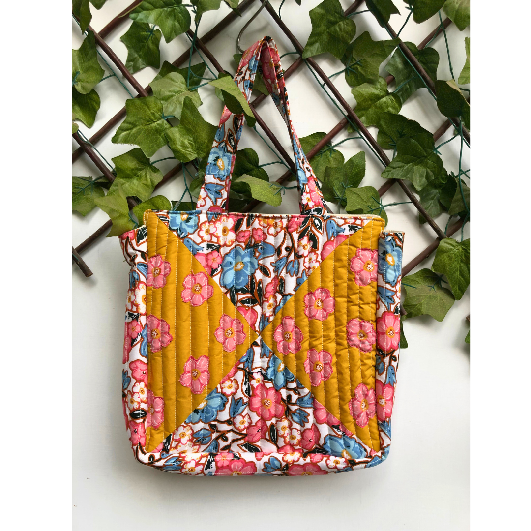 Sunny Bloom Quilt Tote Bag