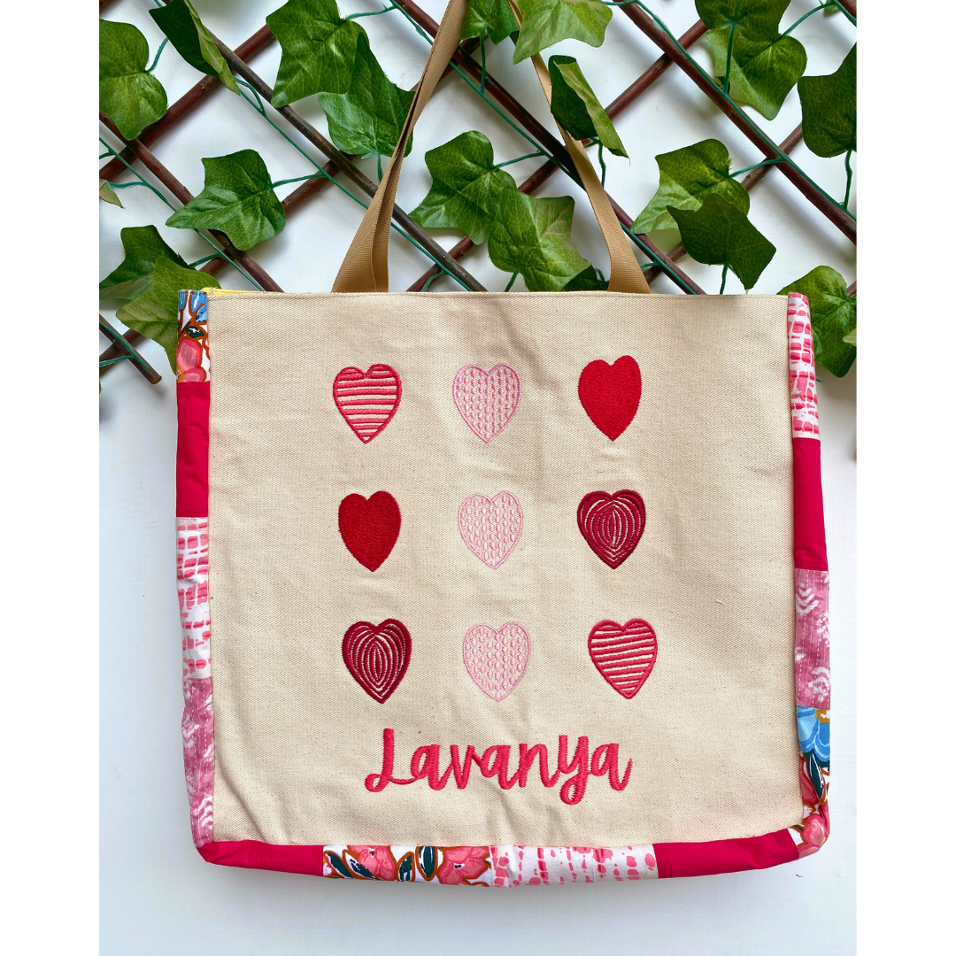 Hearts tote bag