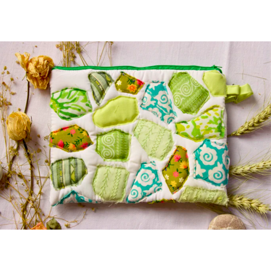 Shades of Green Mosaic Pouch