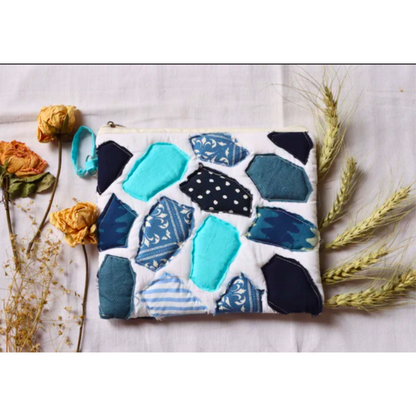 Shades of Blue Mosaic Pouch