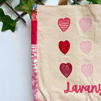 Hearts tote bag