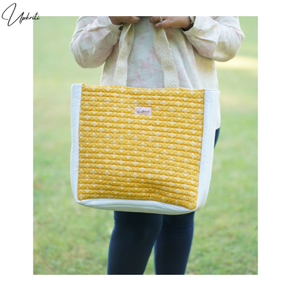 Sunshine Stitched Quilted Tote bag