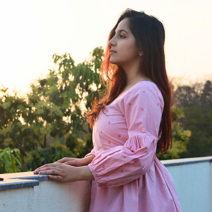 Floral peach dress