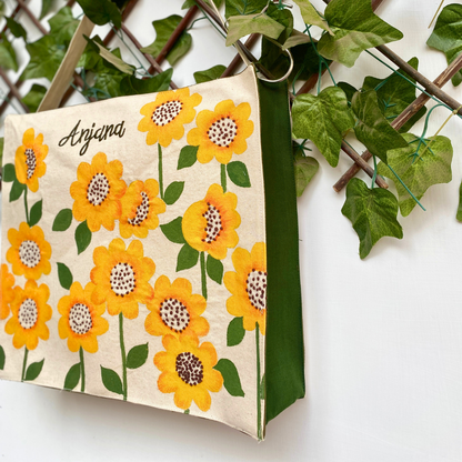 Sunflower box tote bag