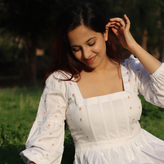 Floral white dress