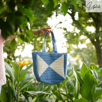 Blue-White Tote bag