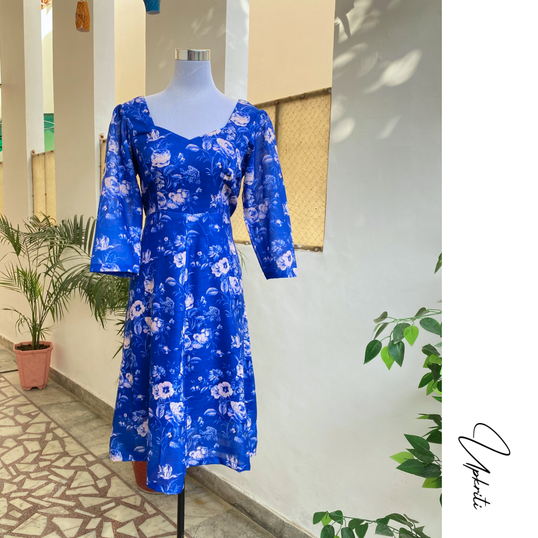 Navy delight floral dress