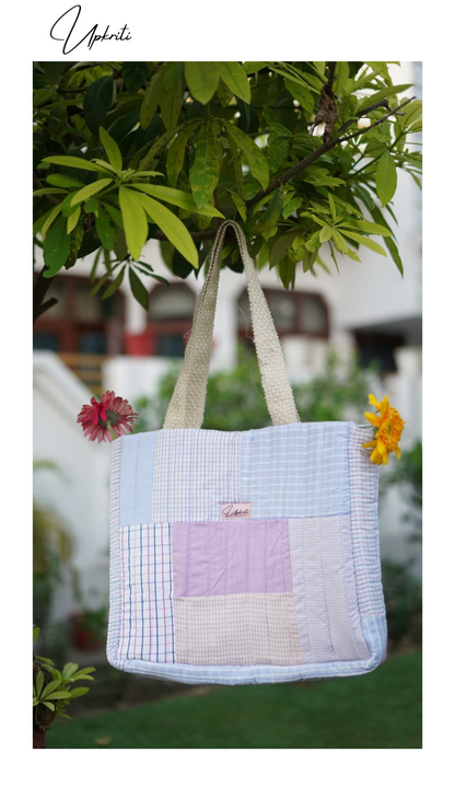 Check Patchwork Quilted Tote bag