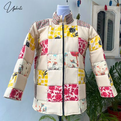 Patchwork bloom unisex jacket