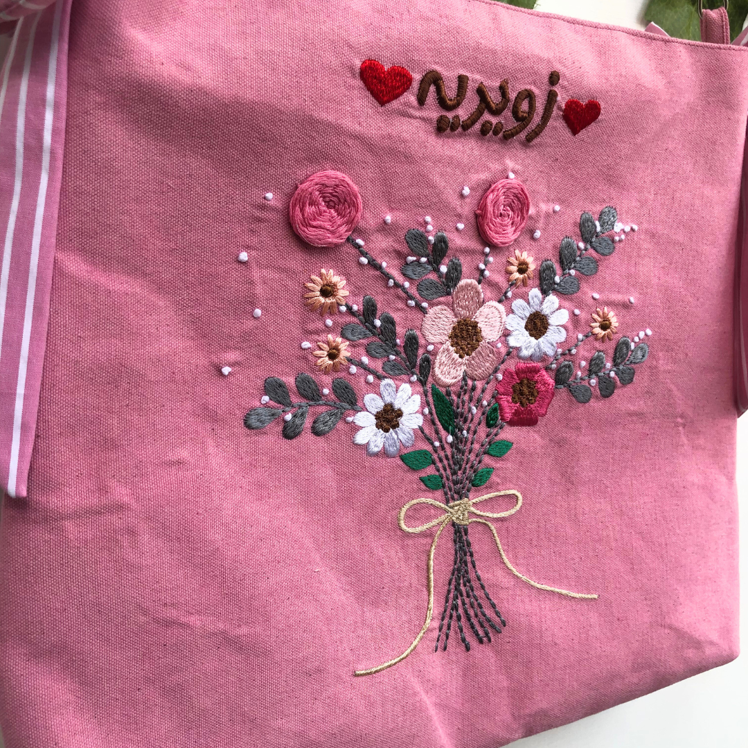 Pink Faith Flower tote bag