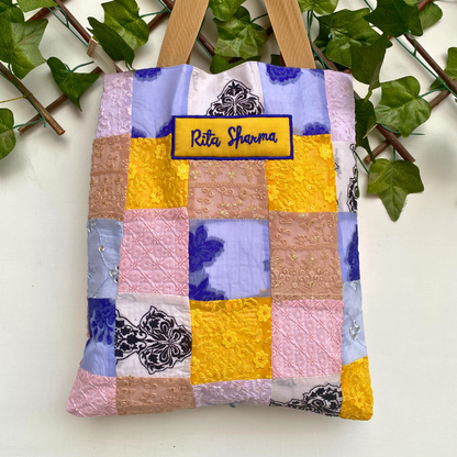 Embroidered Patchwork Tote