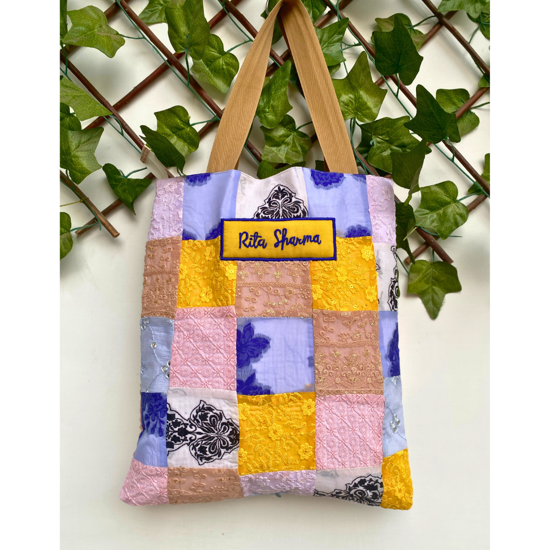 Embroidered Patchwork Tote