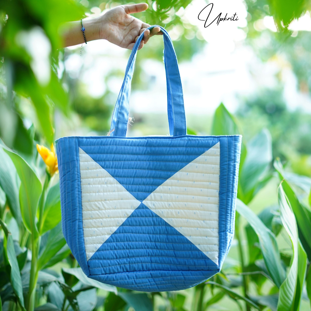 Blue-White Tote bag