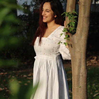 Floral white dress