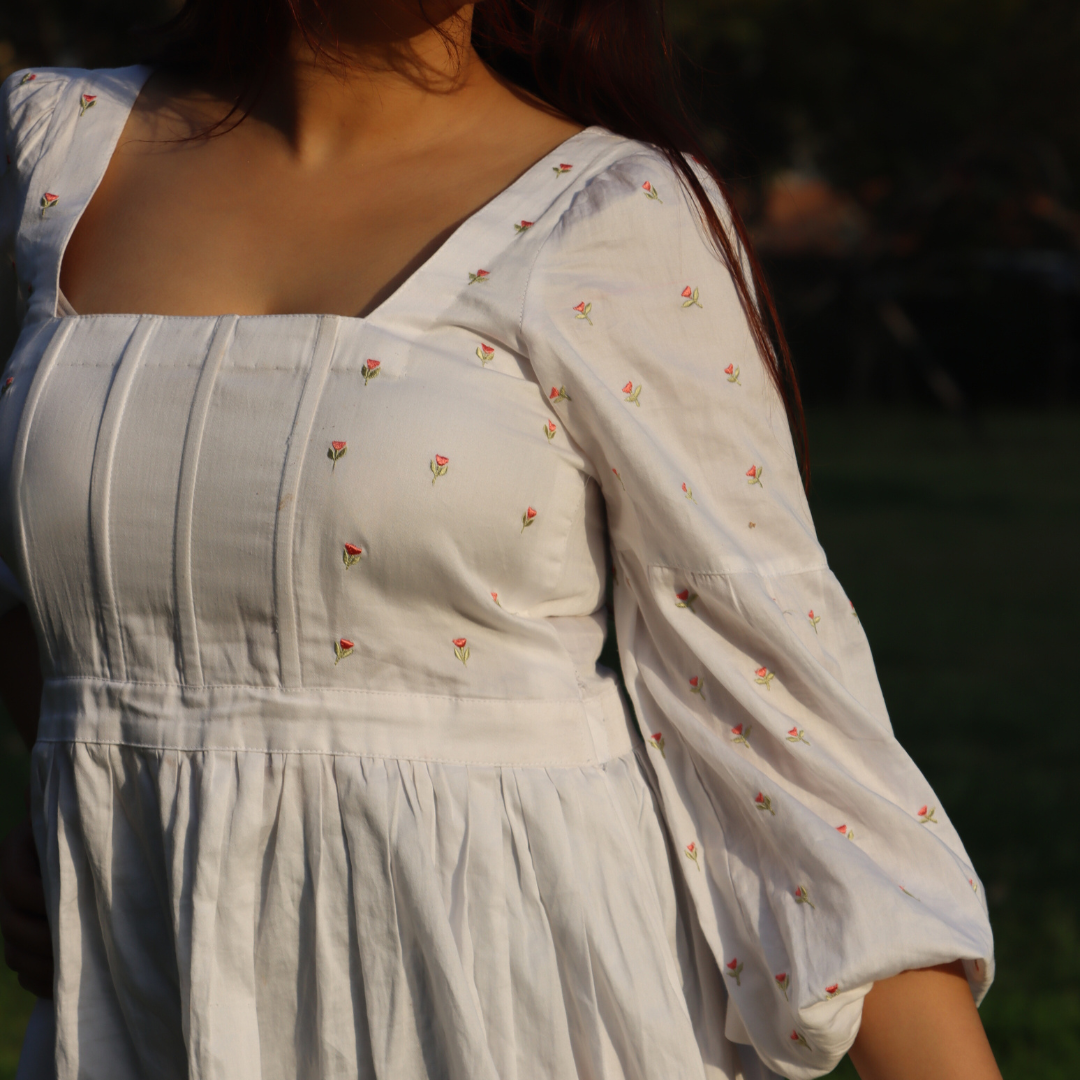 Floral white dress