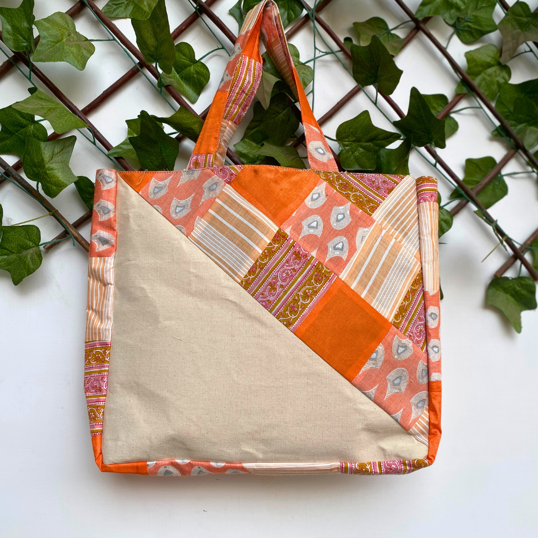 Orange Hearts tote bag