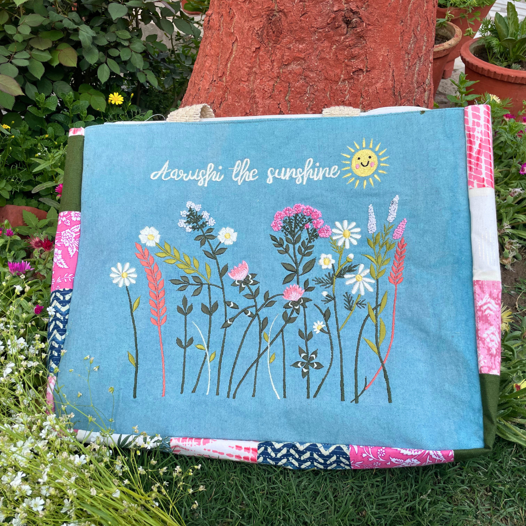 Blue bloom Tote Bag