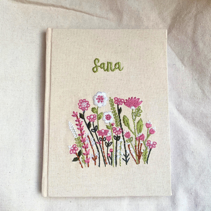 Flowers embroidered Diary