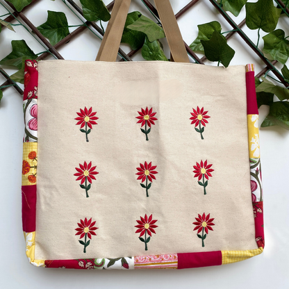 Scarlet Floral Tote Bag