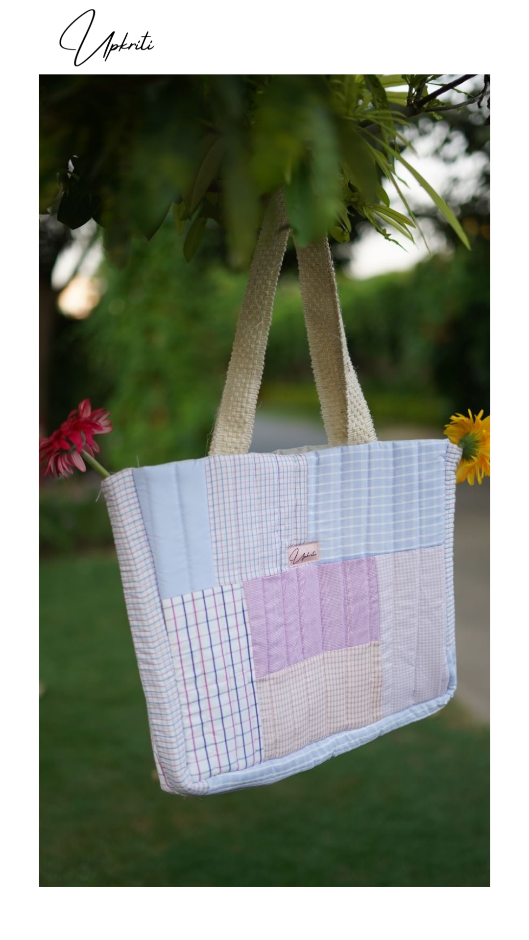 Check Patchwork Quilted Tote bag