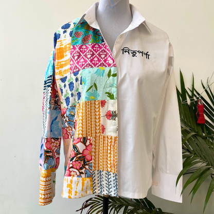 Camisa de patchwork blanca