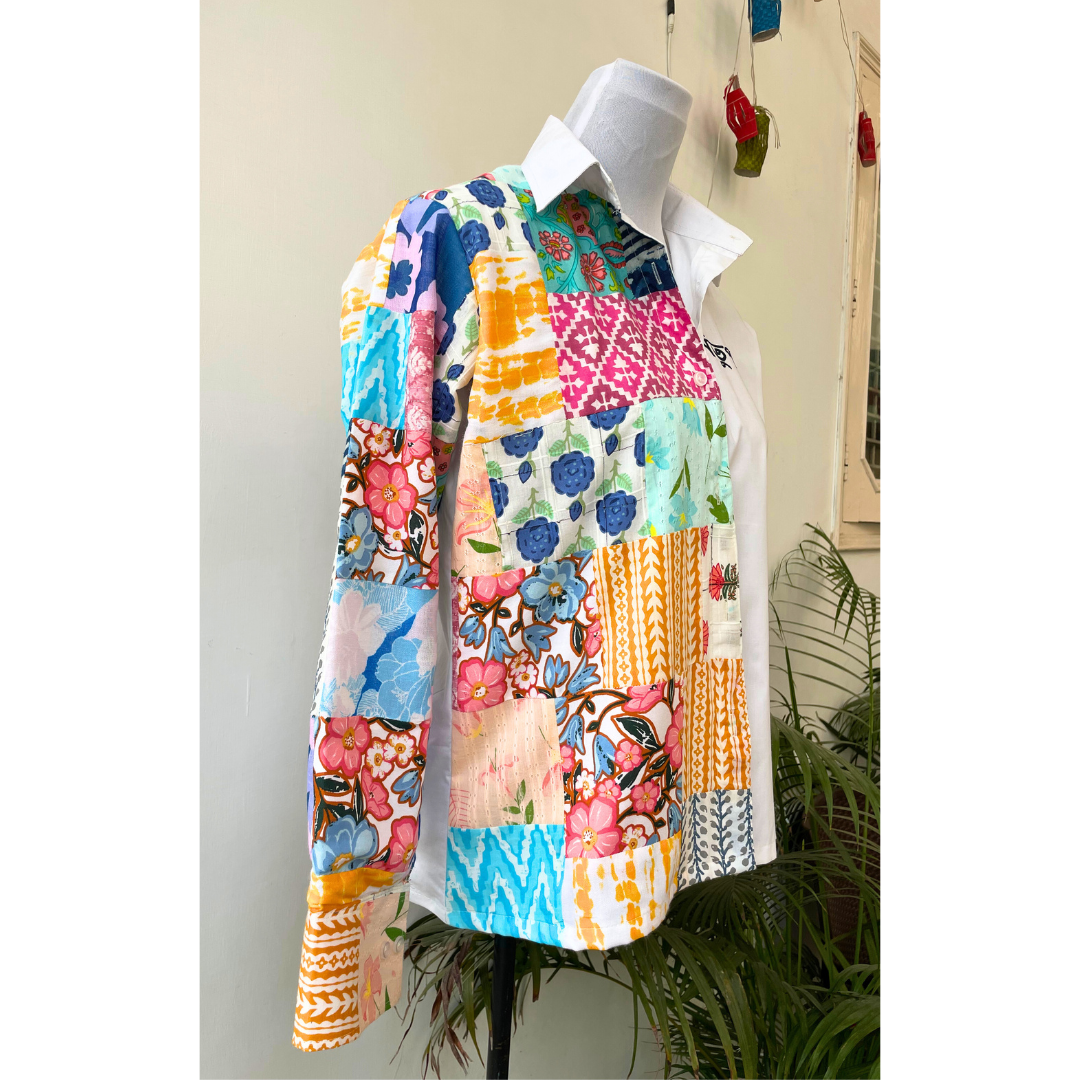 Camisa de patchwork blanca