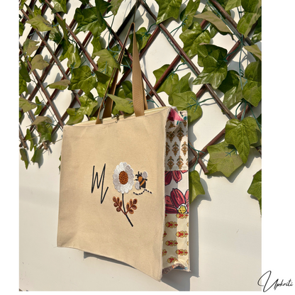 Bee Letter Blossom Tote Bag