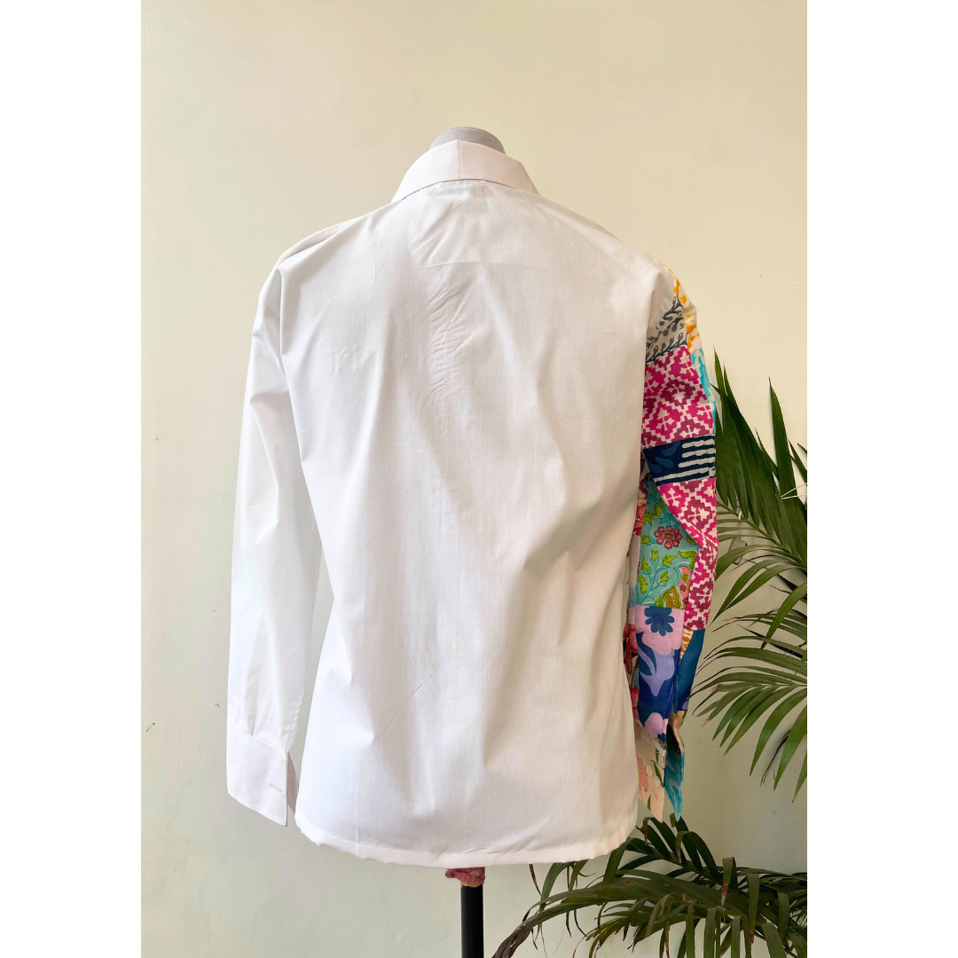 Camisa de patchwork blanca