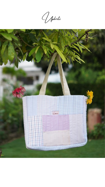 Check Patchwork Quilted Tote bag