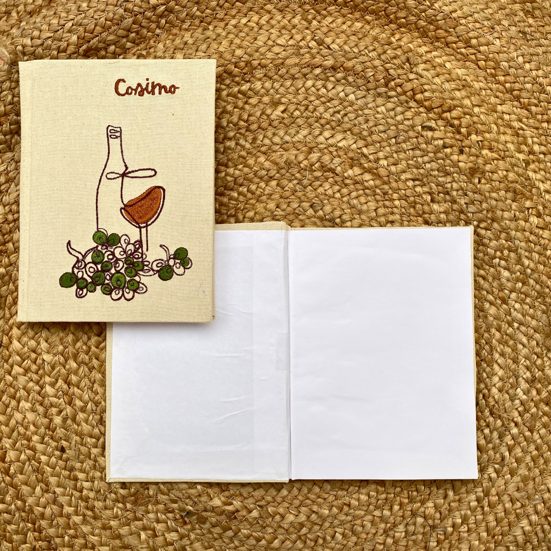 Grapes embroidered Diary