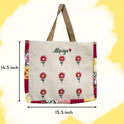 Scarlet Floral Tote Bag