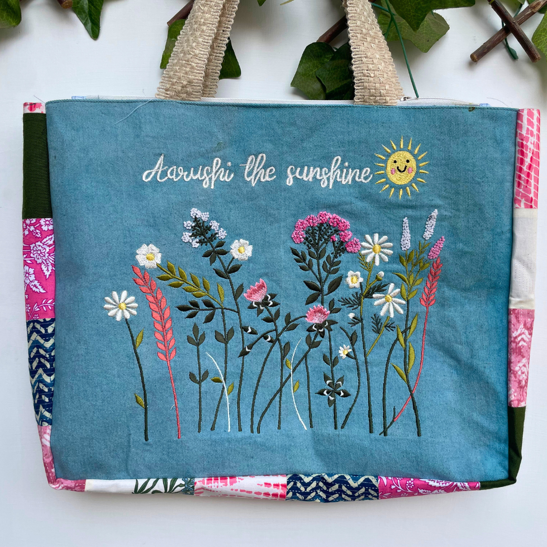 Blue bloom Tote Bag