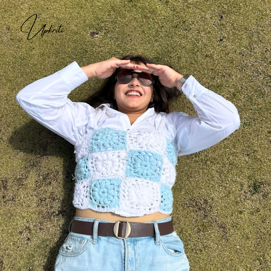 Azure Skies Handmade Crochet Top