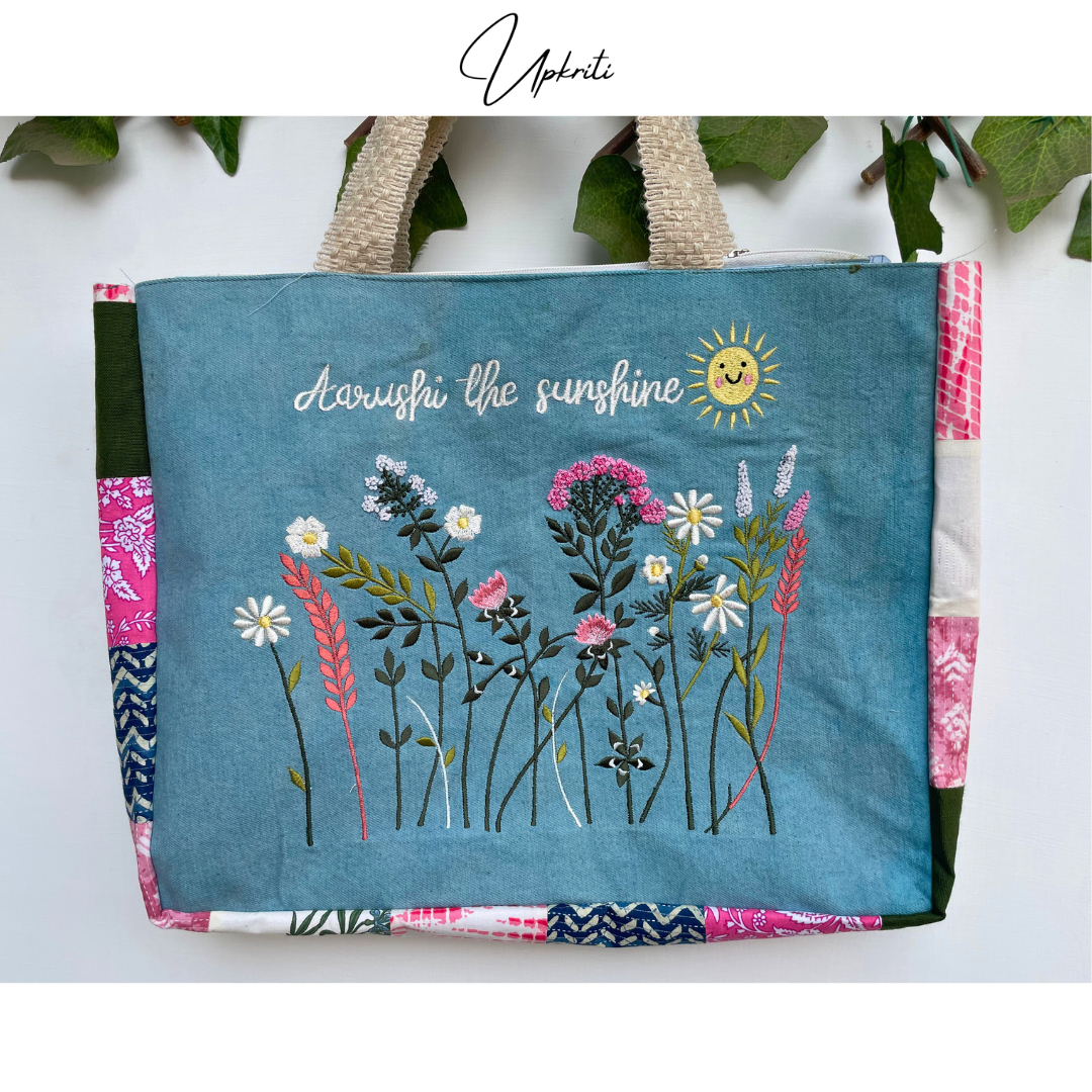 Blue bloom Tote Bag