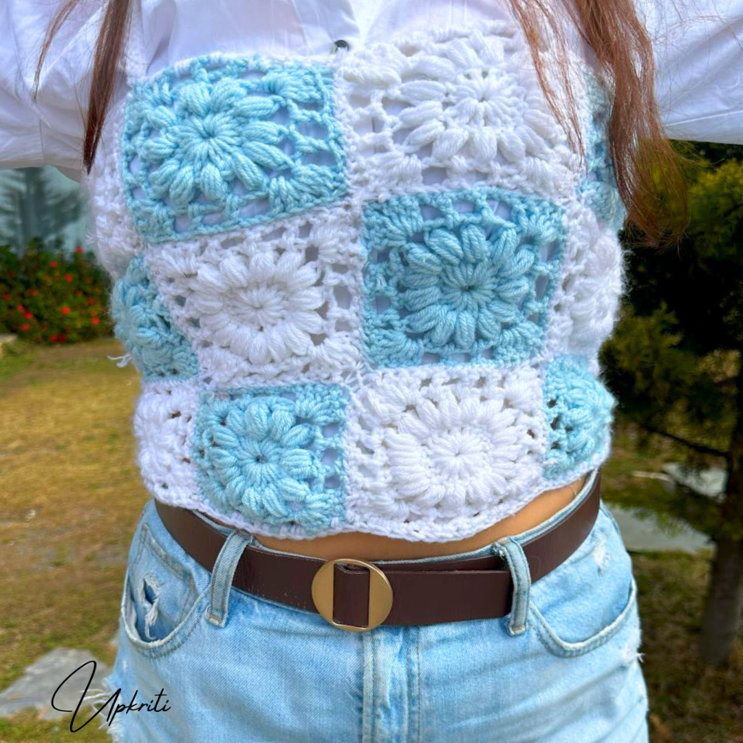 Azure Skies Handmade Crochet Top