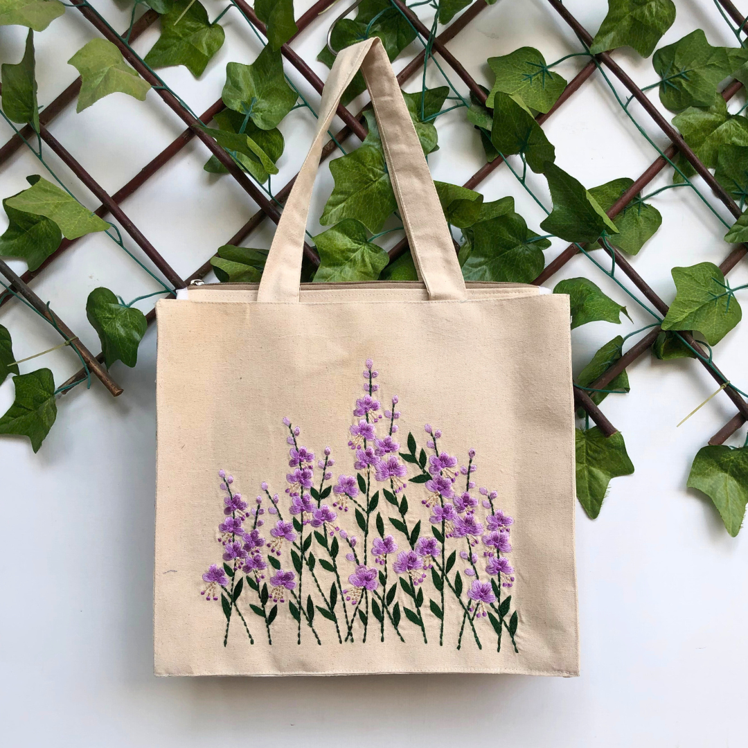 Lavendar Bloom Box Tote Bag