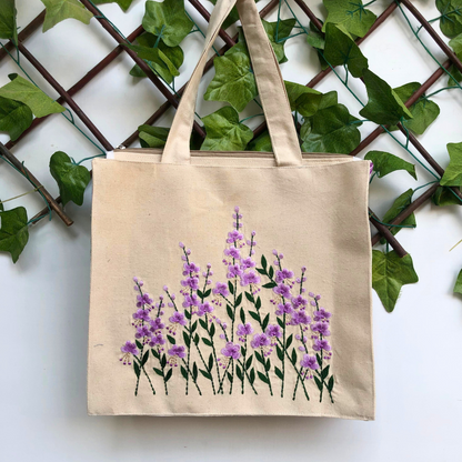 Lavendar Bloom Box Tote Bag