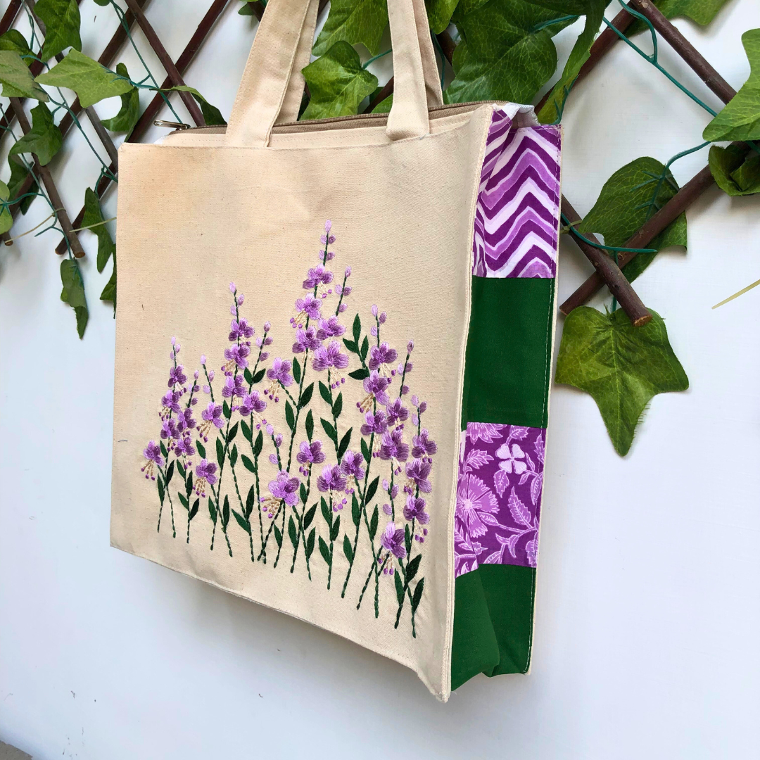 Lavendar Bloom Box Tote Bag