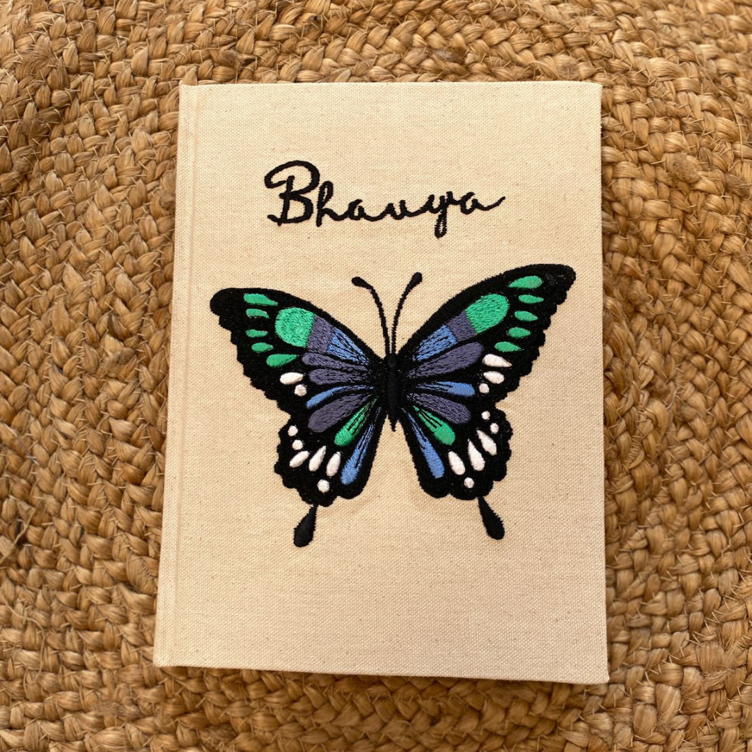 Butterfly embroidered Diary