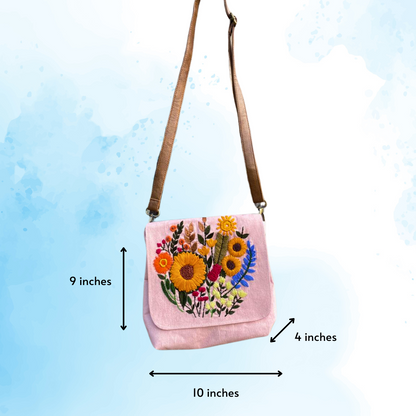 Peach Floral Sling Bag