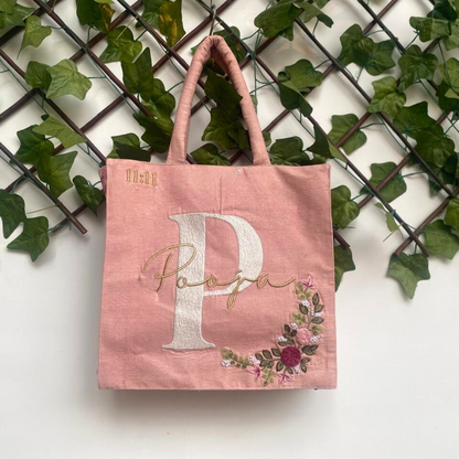 Personalized peach Box Tote Bag