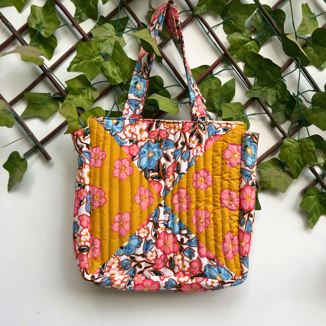 Sunny Bloom Quilt Tote Bag