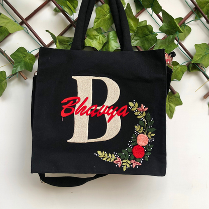 Personalized Black Box Tote Bag