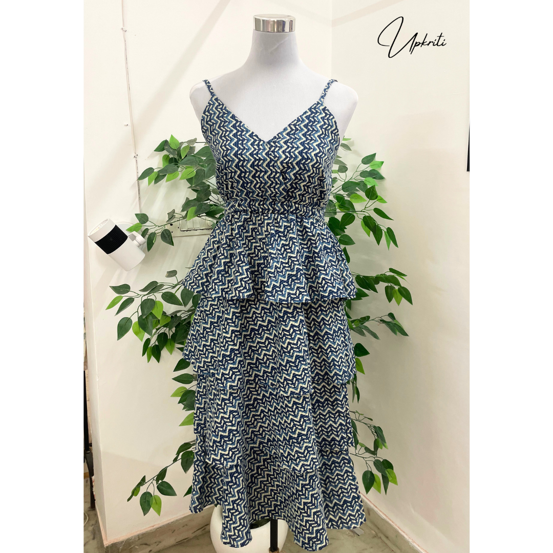 Indigo Ruffle Dress