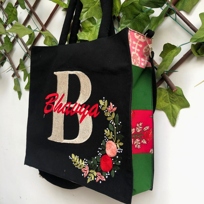 Personalized Black Box Tote Bag